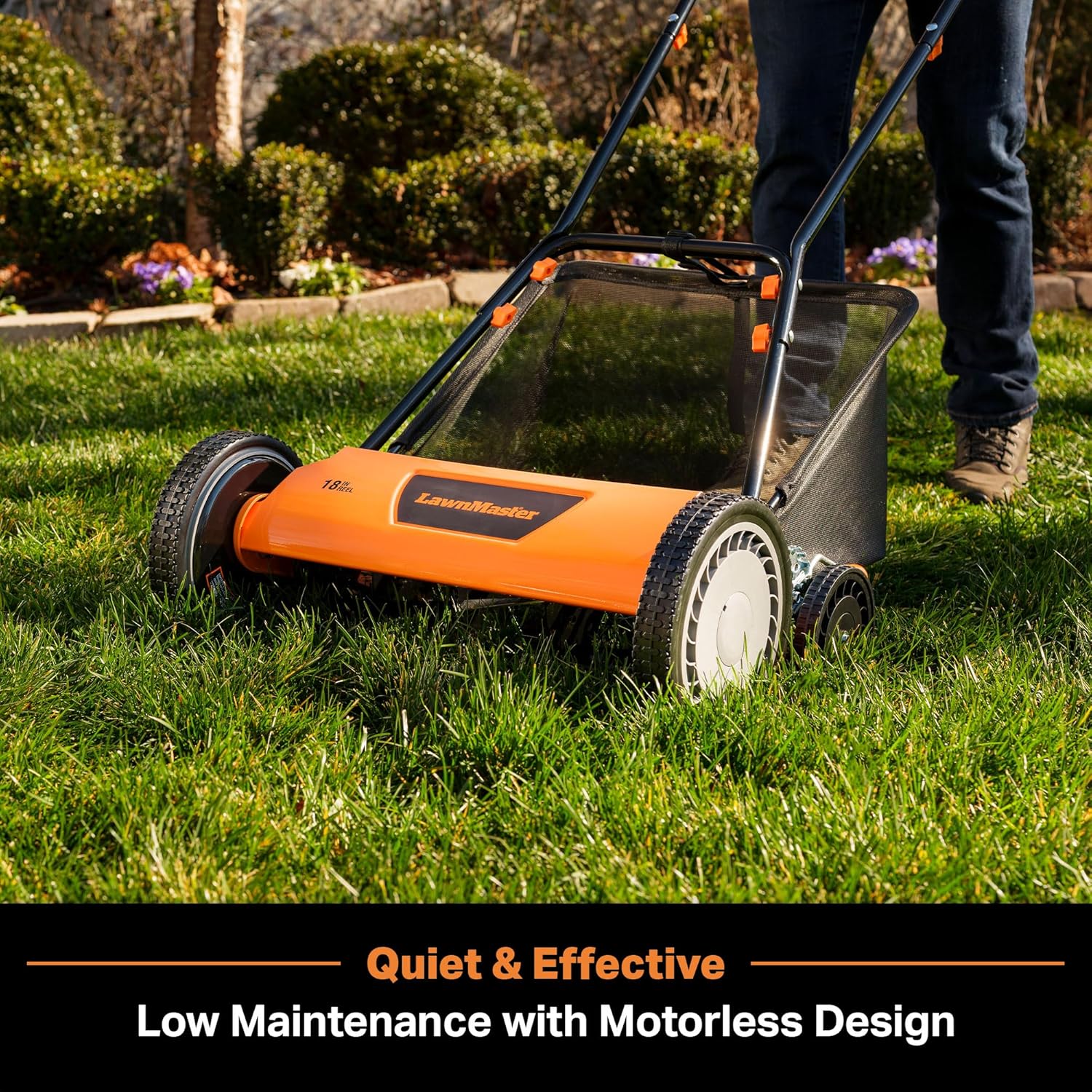 LawnMaster LMRM1801 - Cortacésped con carrete de empuje
